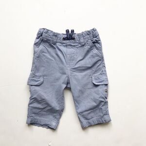 H&M blue plaid cargo pants EUC 4-6 months